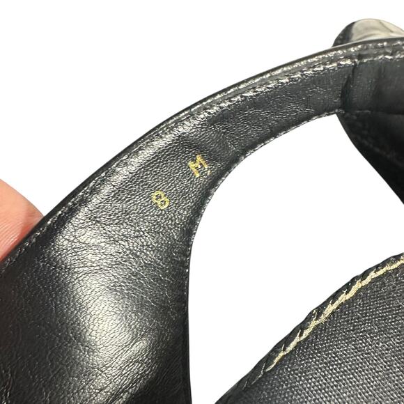 Andre Assous Black Leather Slingback Espadrille Wedge Sandals Size 8M - Picture 7 of 11